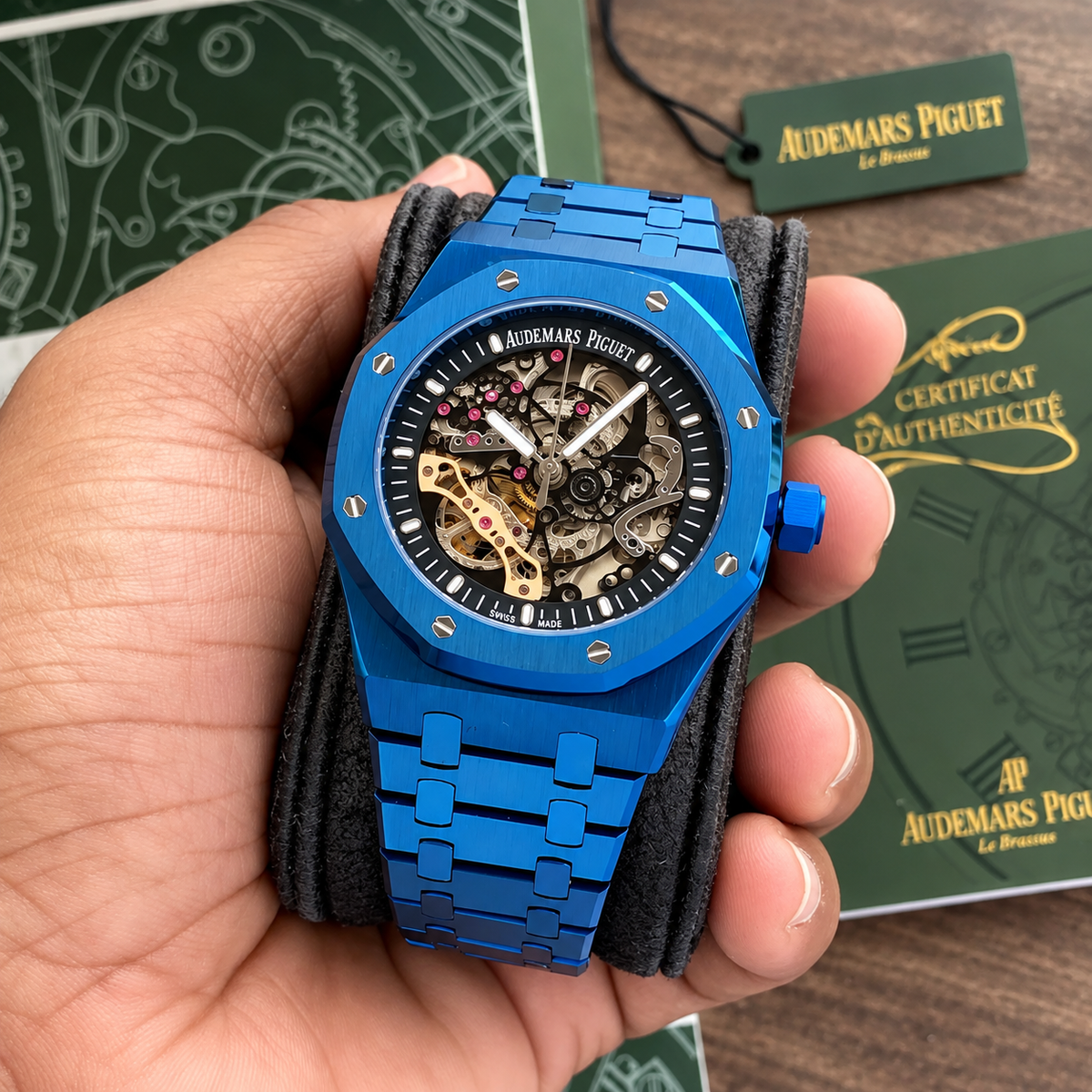 Audemars Piguet Skeleton AP Royal Oak Dark blue Skeleton Metal
