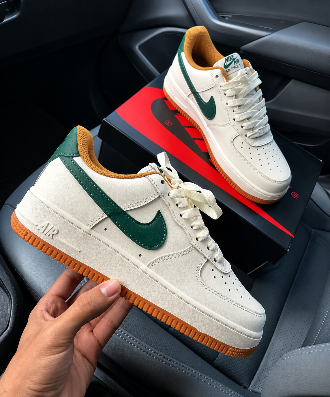 Nike Air Force 1 Low Hamava– White, Green & Gum