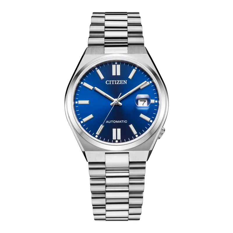 CITIZEN TSUYOSA SILVER CHAIN WITH BLUE DIAL